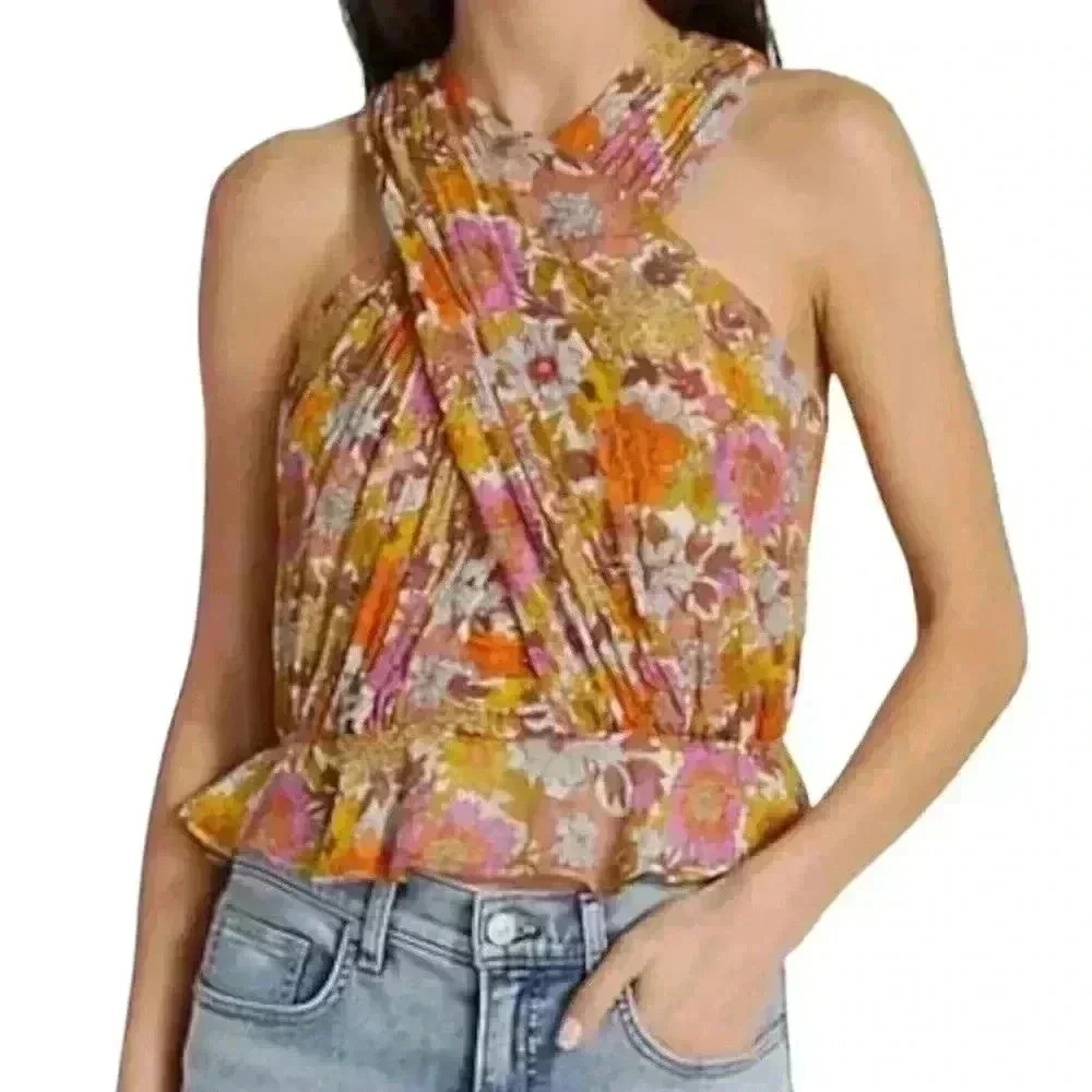 Veronica Beard Silk Floral New NWT Kailani Top Size 14